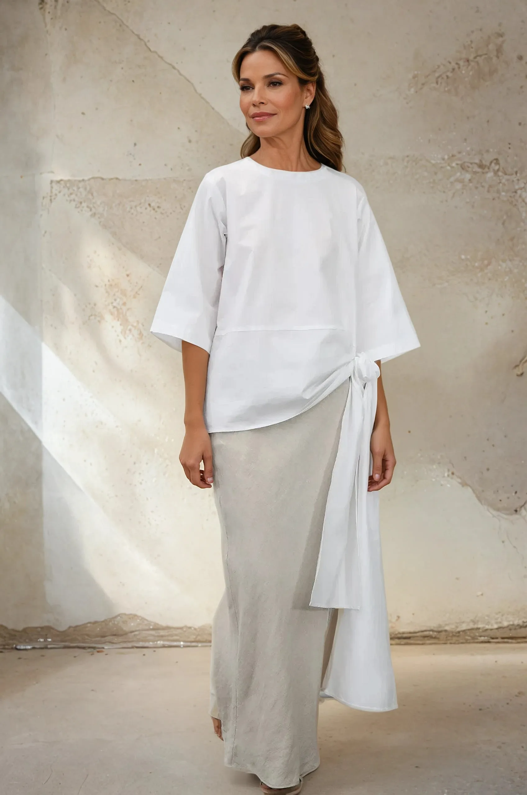 ELNORA TOP IN ITALIAN STRETCH COTTON