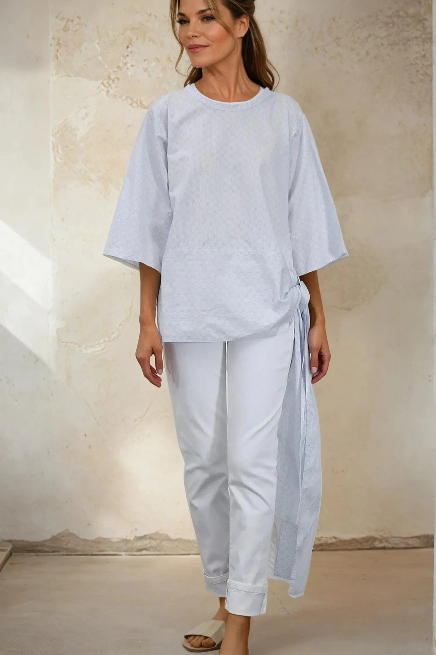 ELNORA TOP IN ITALIAN STRETCH COTTON