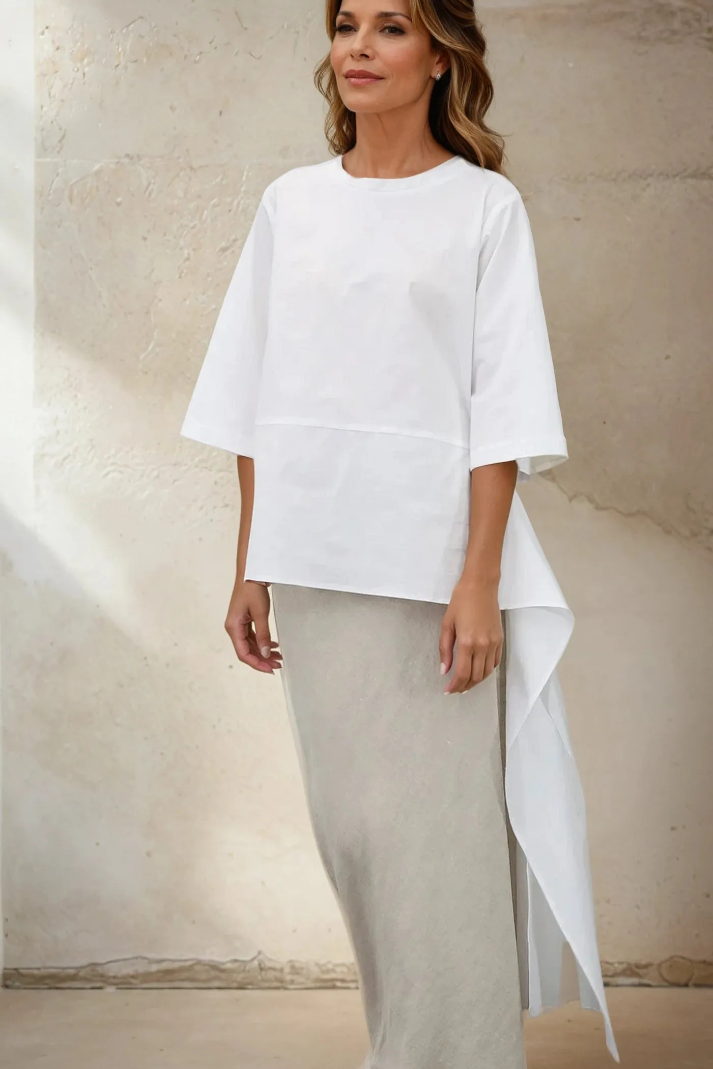 ELNORA TOP IN ITALIAN STRETCH COTTON