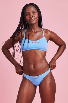 Embroidered Europe Bikini Bottom - Azure Rose affordable swimwear for all, trendy swimwear for summer
