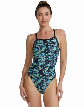 Energia Durafast Elite Diamondfit Swimsuit - Green minimalistic swimsuits women, sleek swimwear styles