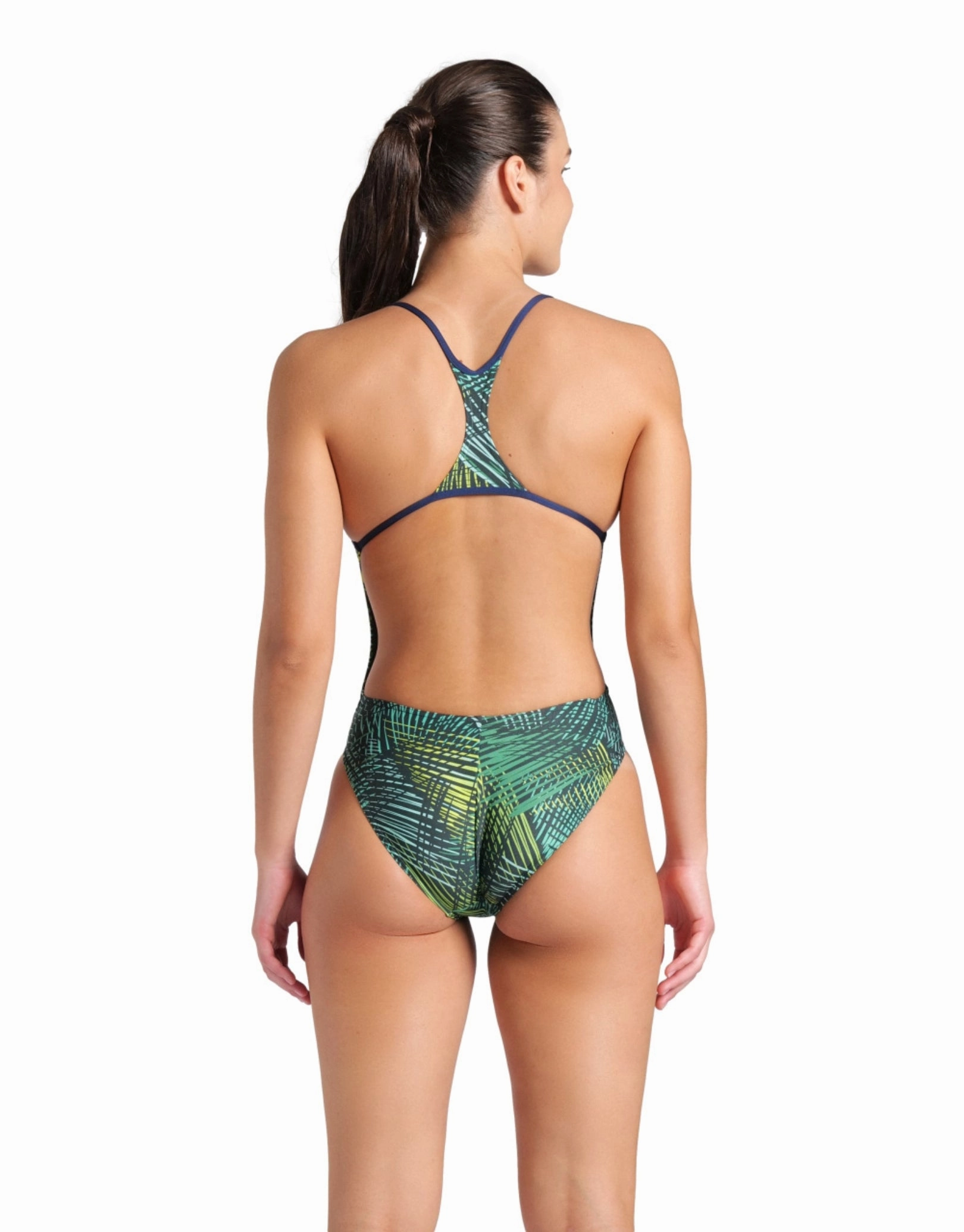 Energy Booster Back Swimsuit - Navy/Green Multi