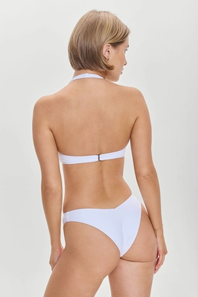 Enzo Cheeky Bikini Bottom - Optic White beach bikini styles for women, modern cut swim bikinis