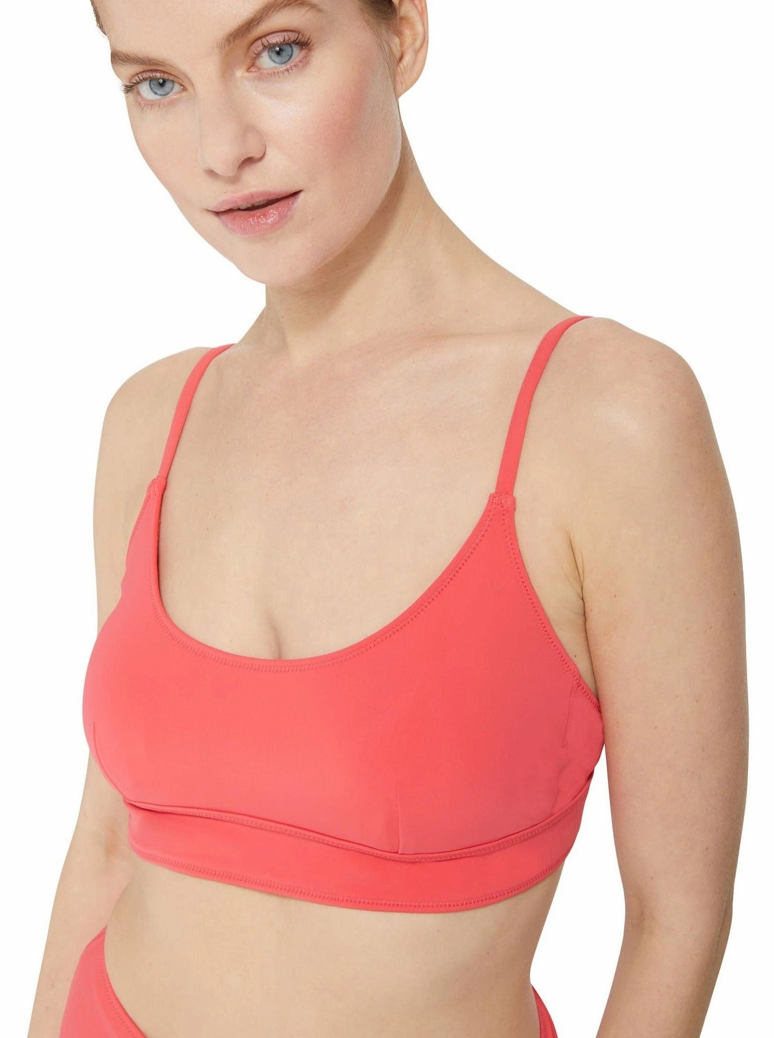 Erika Top   Classic High Waist Bottom in Coral Red