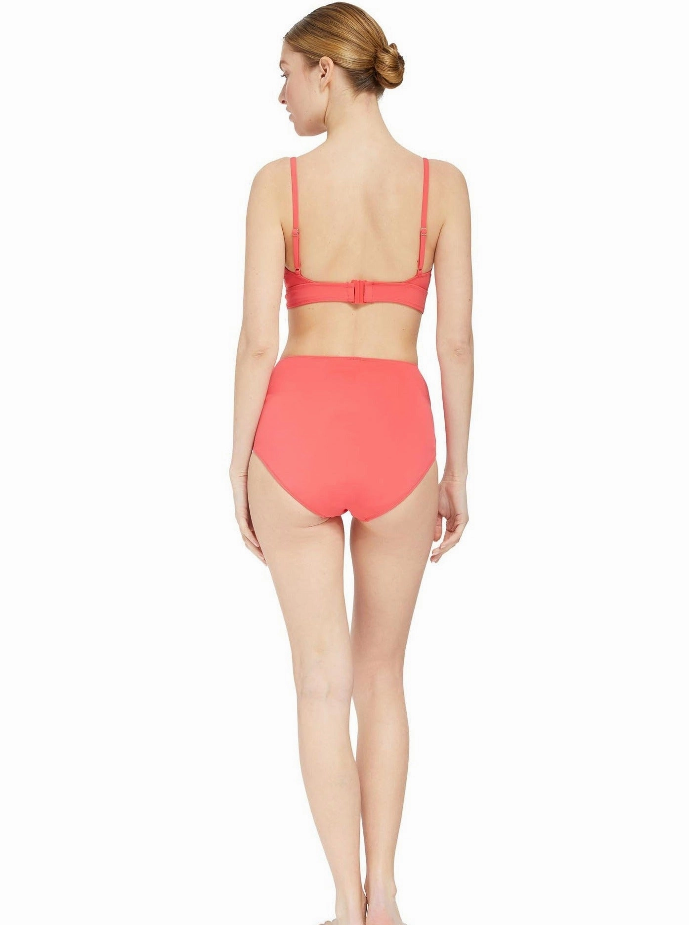 Erika Top   Classic High Waist Bottom in Coral Red