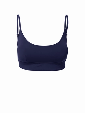Erika Top Navy Satin strapless swimwear tops, lightweight swim tops