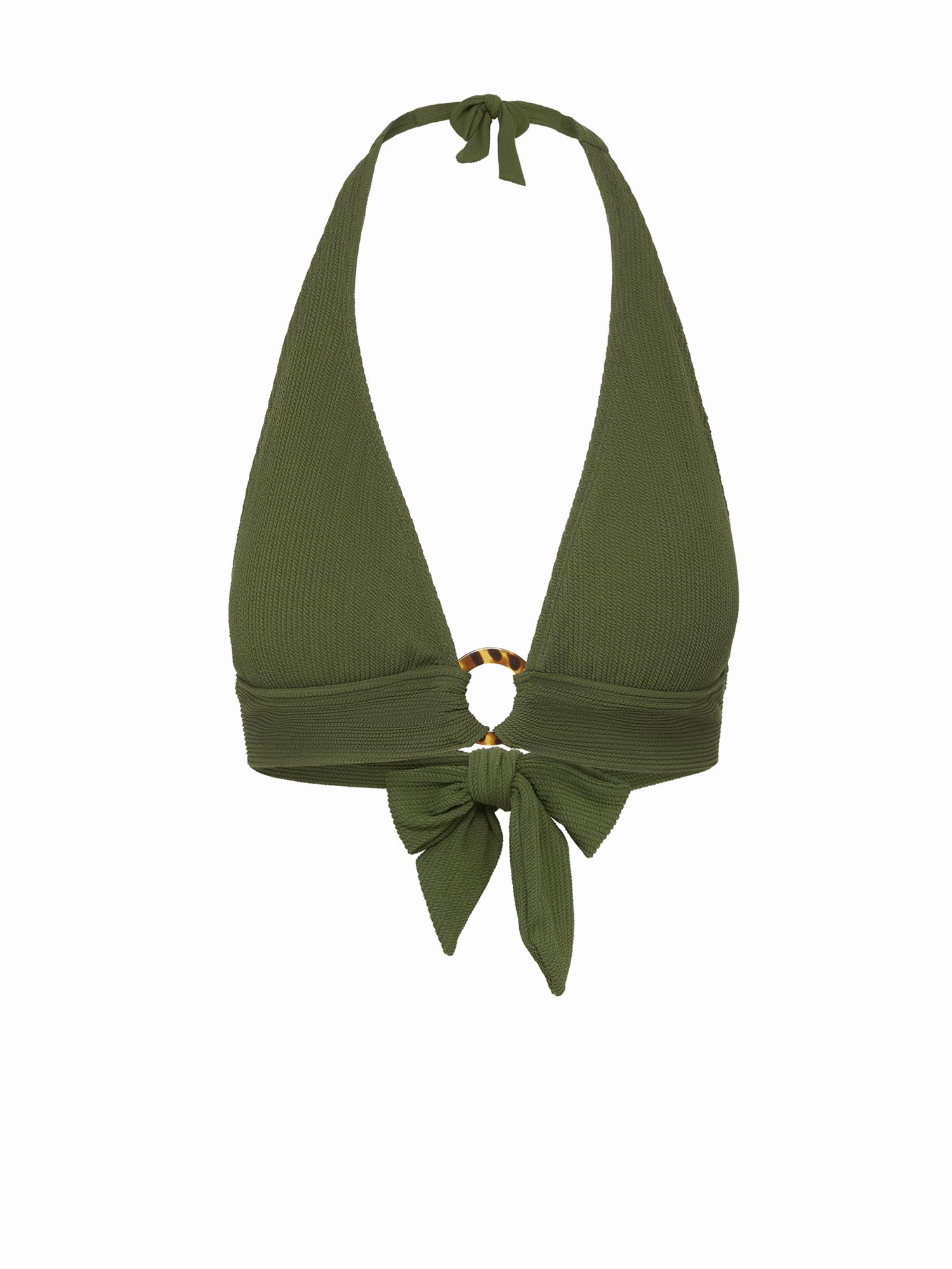 Erin Top Olive Texture high waist swimwear women, swimsuit for women beachwear