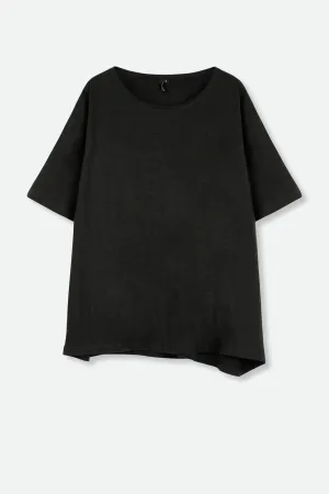 ESSENTIAL BOATNECK ELBOW SLEEVE TEE IN SLUB COTTON