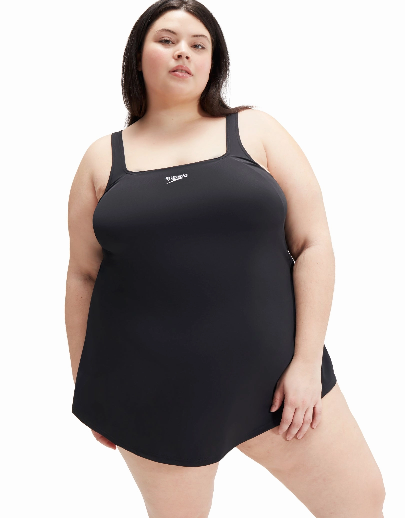 Essential Swim Dress - Black/Plus Size speedo mens swimwear, speedo training swimsuits