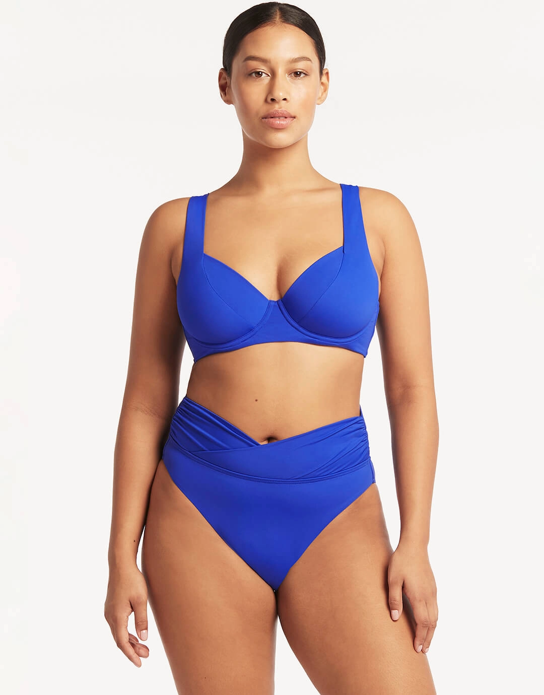 Essentials Wrap High Waist Bikini Pant - Cobalt