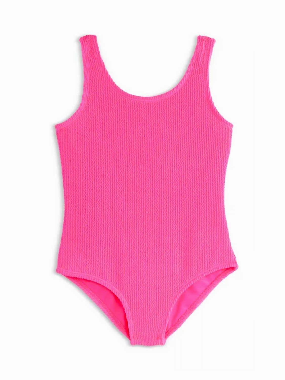Ester Crinkle Stripe One Piece Swimsuit In Lipstick Pink