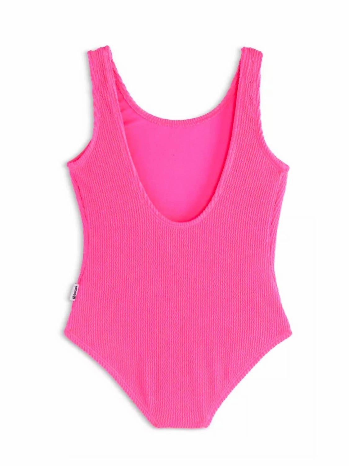 Ester Crinkle Stripe One Piece Swimsuit In Lipstick Pink