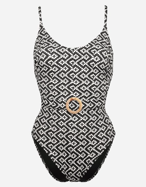 Ethno Craft Swimsuit - Black Canvas cup sized swimwear women, supportive swimsuits for large bust