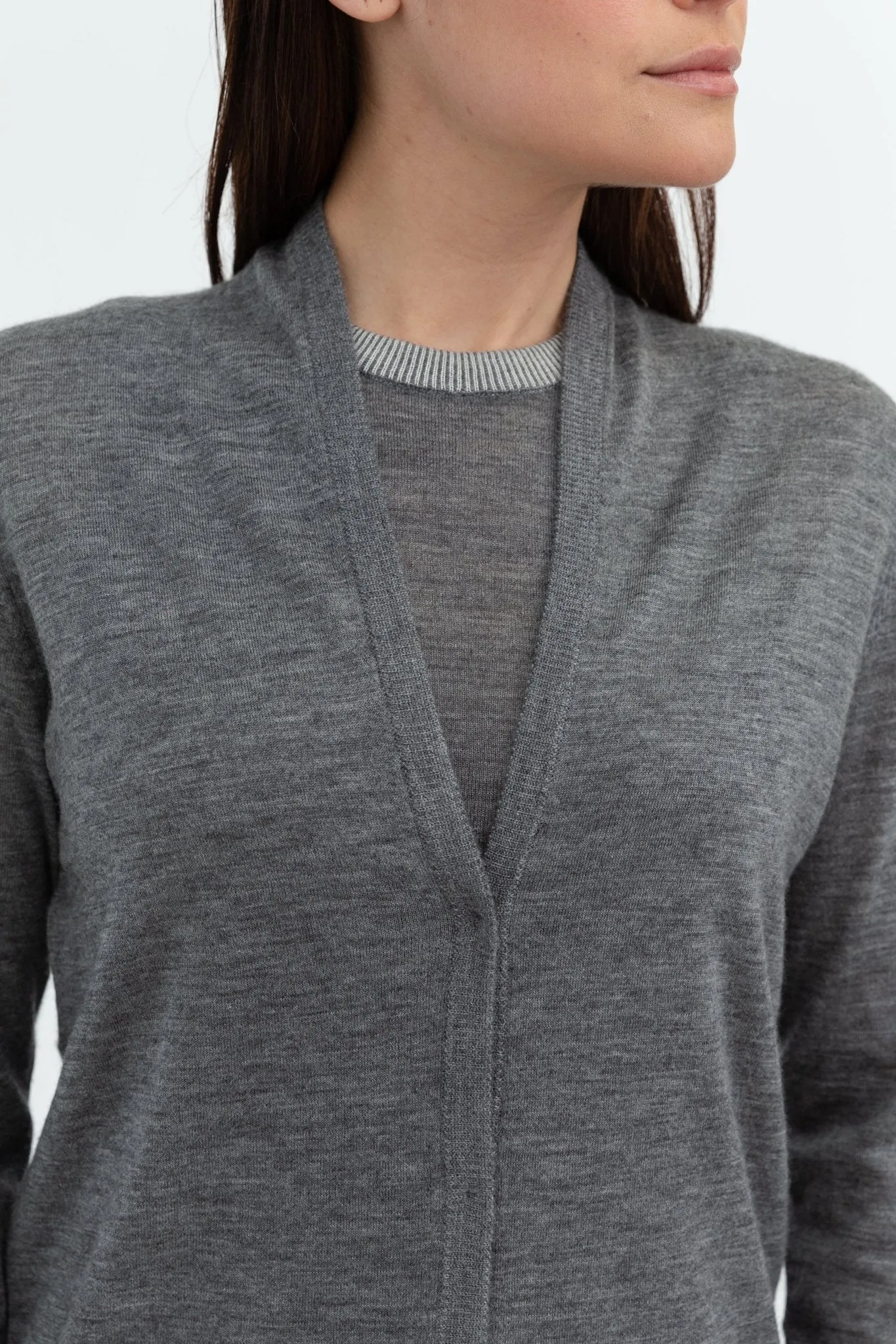 ETTORE SHAWL CARDIGAN IN FINE GAUGE CASHMERE