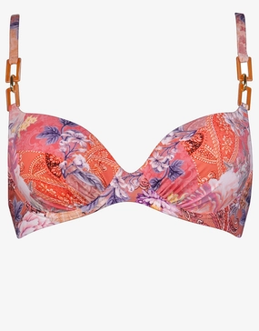 Euphoria Gathered Underwired Bikini Top - Rose Infusion full coverage swim tops, cute bikini tops