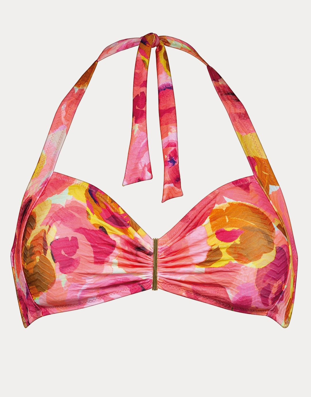 Euphoric Bloomwave Gathered Halter Bikini Top - Sunsoaked Neons full coverage swim tops, cute bikini tops