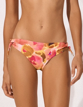 Euphoric Bloomwave Loop Side Bikini Pant - Sunsoaked Neons adjustable swim bottoms women, flattering bikini bottoms