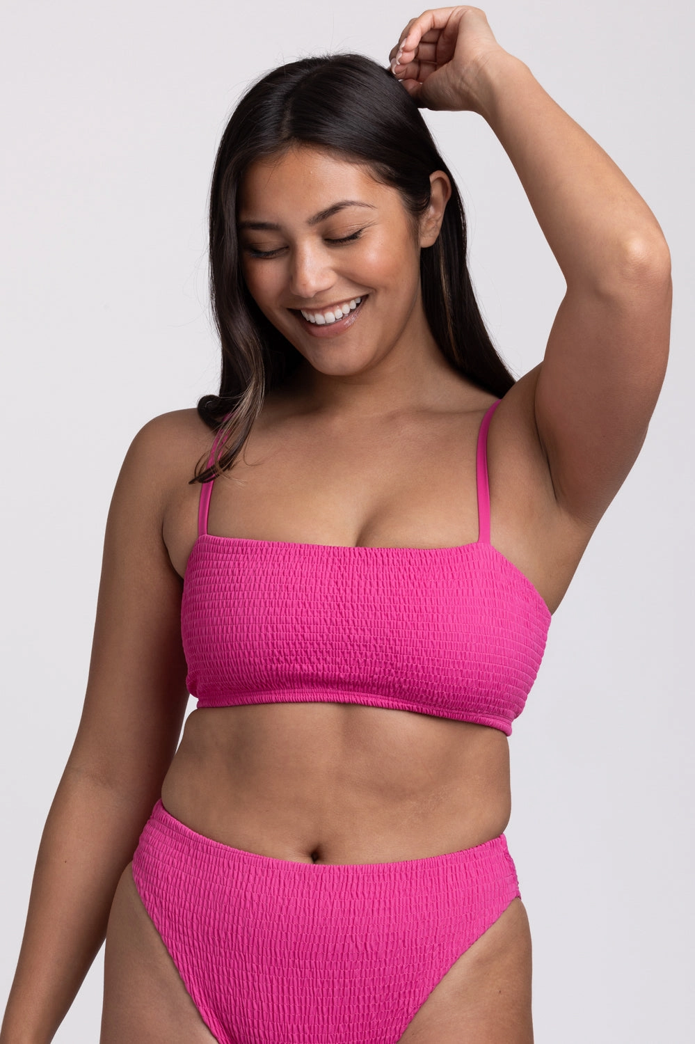 Eva Smocked Bikini Top - Snapdragon