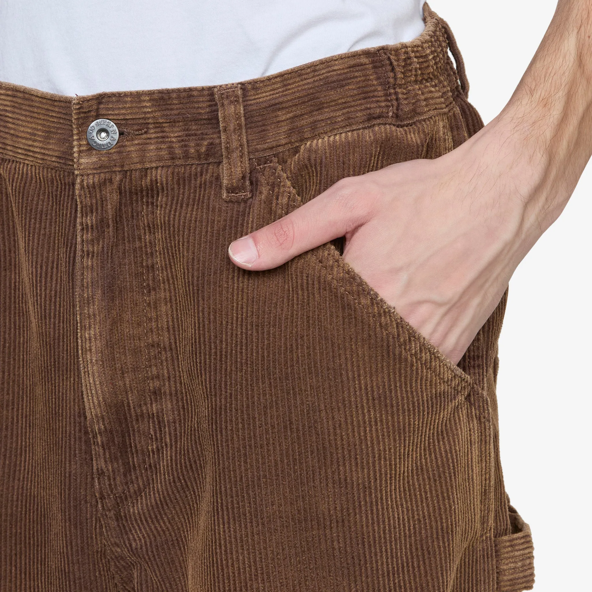Fade Washed Corduroy Pants Sand Brown