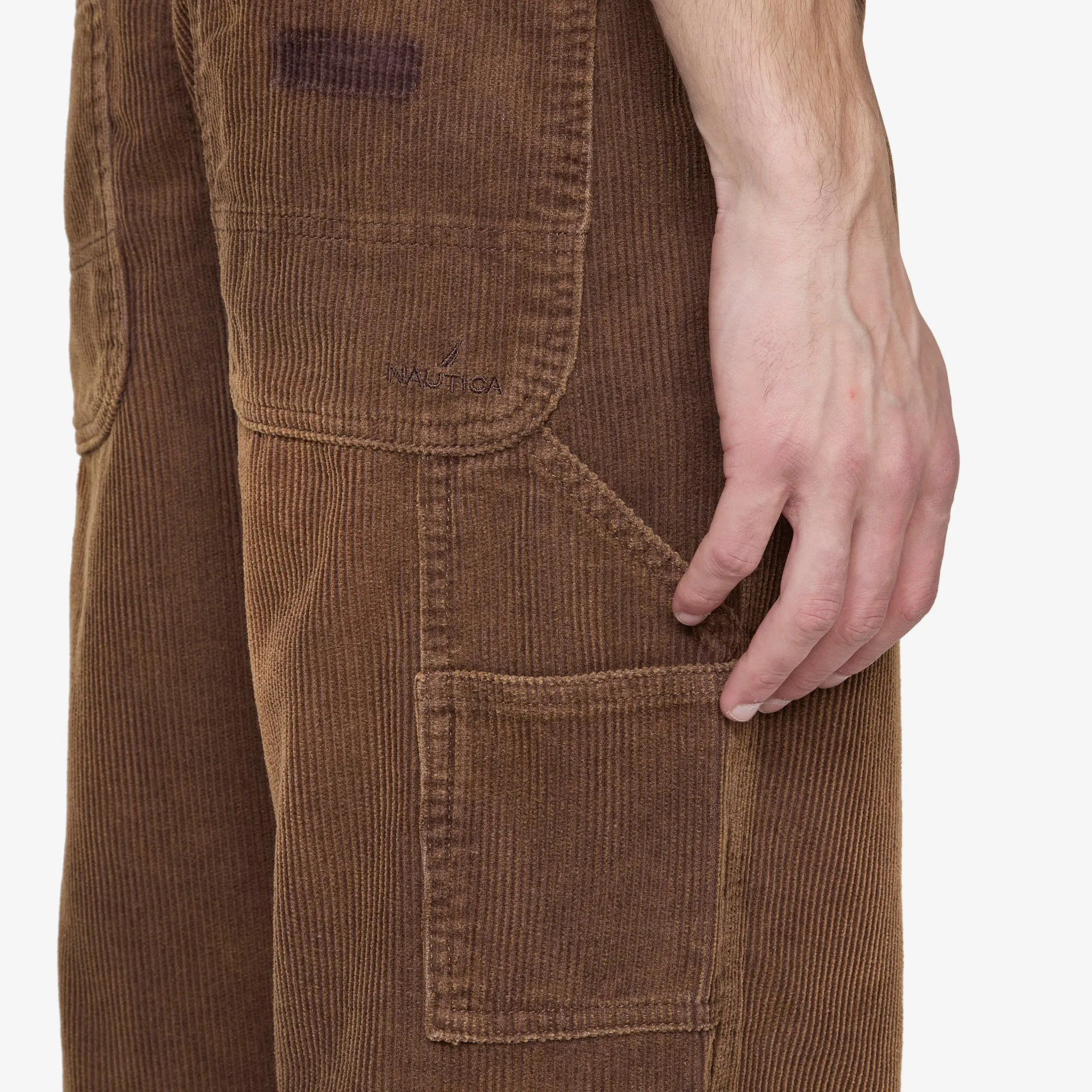 Fade Washed Corduroy Pants Sand Brown