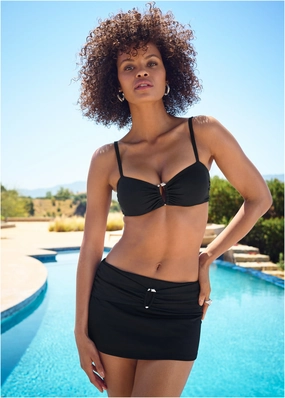 Fierce Ring Bikini Top - Black Beauty plain swimwear women, minimalist swimsuits