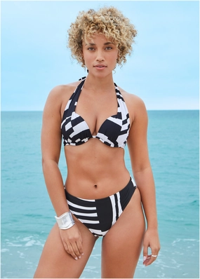 Fiji Moderate Bottom - Modern Abstract swimwear with tummy control, elegant swimsuits for women