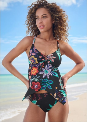 Fiji Moderate Bottom - Moonlit Florals womens sun protection swimwear, trendy swimwear collection