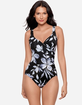 Fiore Di Luna Its A Wrap Swimsuit - Black White padded swimwear for women, padded bikini tops