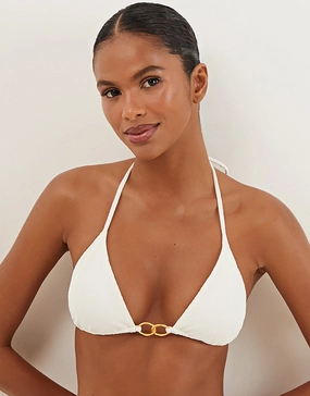 Firenze Jolie Tri Bikini Top - White full coverage swim tops, cute bikini tops