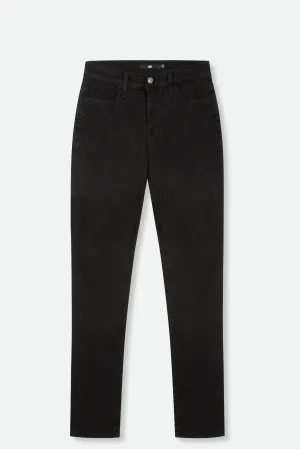FIVE POCKET IN STRETCH BLACK OVER-DYED INDIGO DENIM