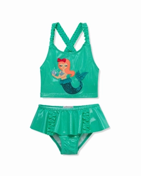 Flapdoodles Mermaid 2pc Swimsuit stylish teen girl swimsuits, teen girls swimwear sets
