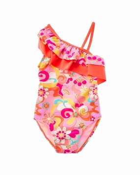 Flapdoodles Mod Squad One-Piece cute swimsuits for teen girls, modest teen swimwear