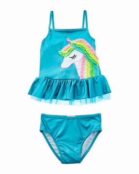 Flapdoodles Rainbow Unicorn 2Pc Swimsuit cute swimsuits for teen girls, modest teen swimwear