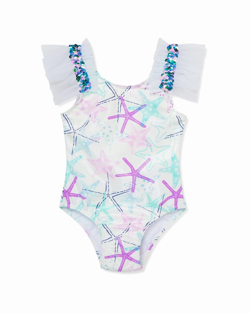 Flapdoodles Starfish One-Piece cute swimsuits for teen girls, modest teen swimwear