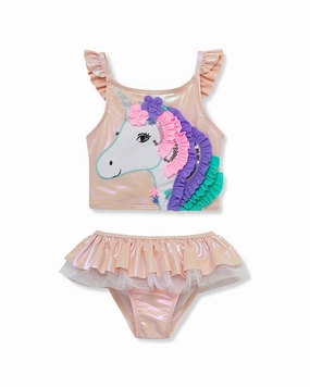 Flapdoodles Unicorn 2pc Swimsuit stylish teen girl swimsuits, teen girls swimwear sets