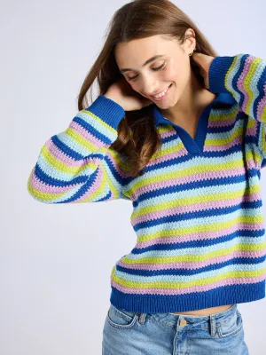 Flora Henley in Printemps Stripe