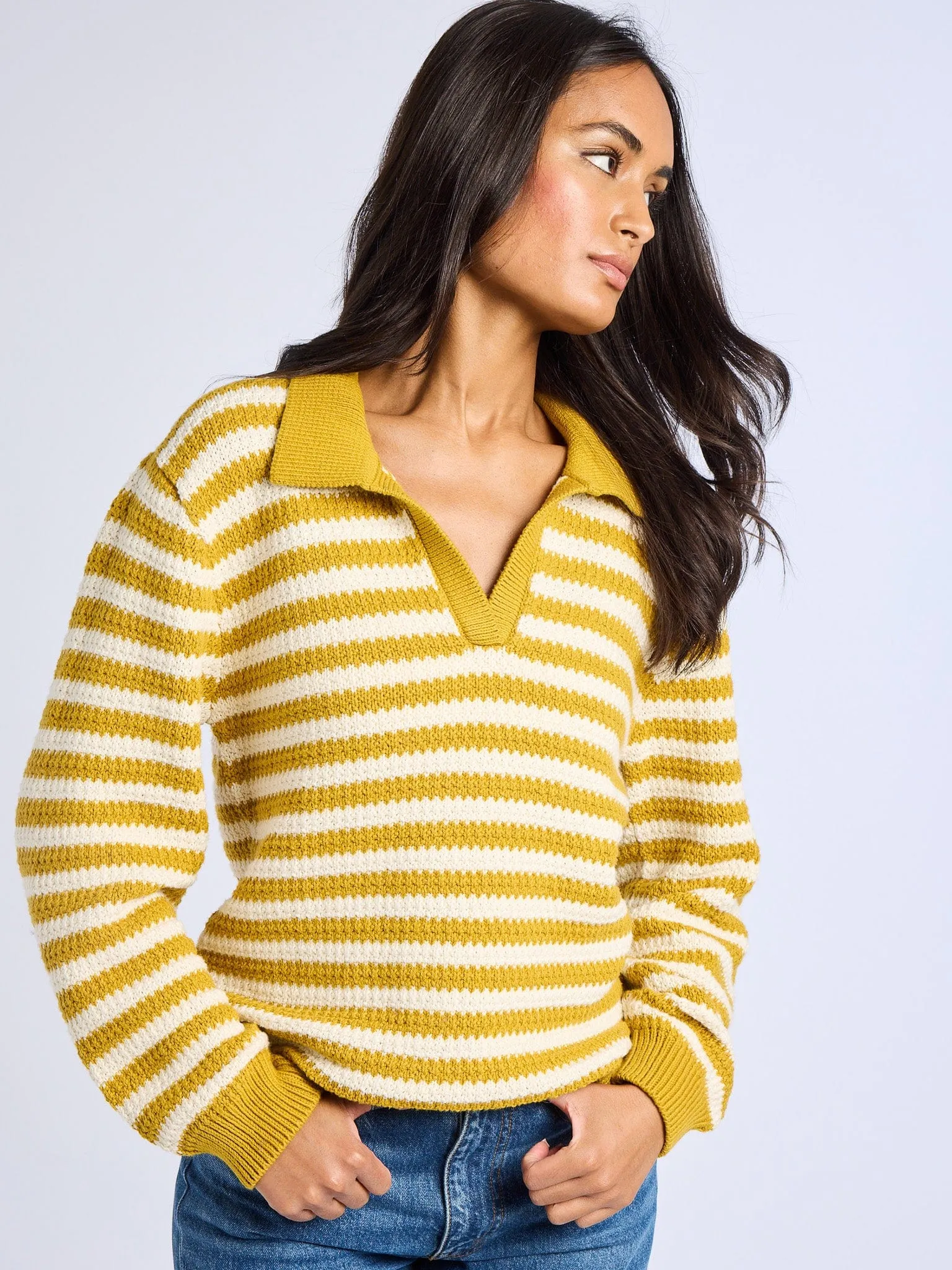 Flora Henley in Sand Stripe