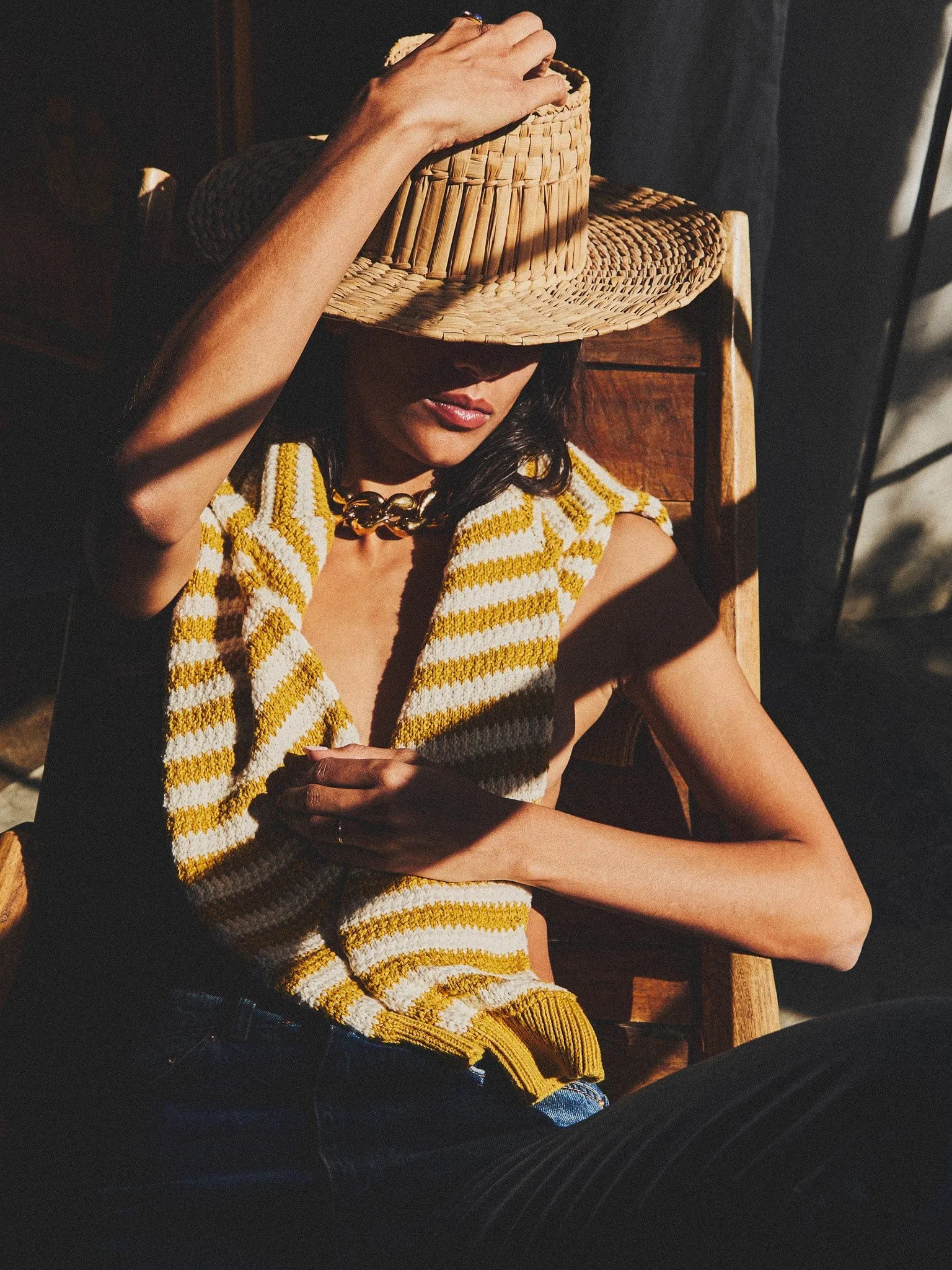 Flora Henley in Sand Stripe