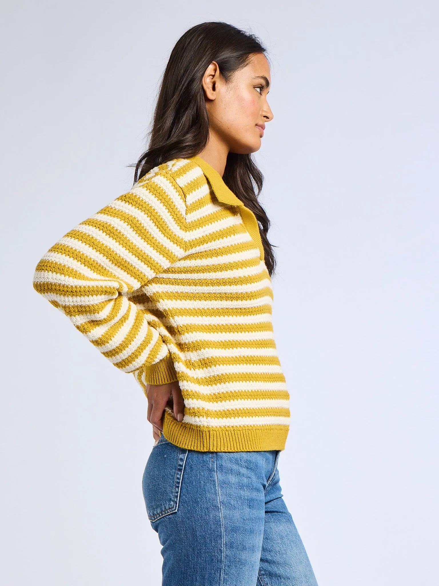 Flora Henley in Sand Stripe