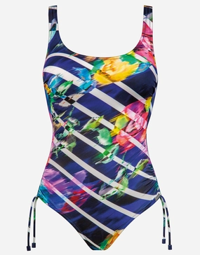 Flower Glow Adjustable Swimsuit - Maritim Neon padded swimwear for women, padded bikini tops