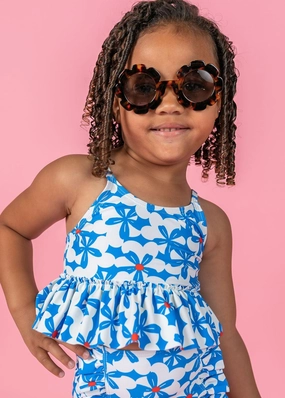Flowerworks | Mini Peplum Top girls full coverage swimwear, kids swimwear for pool