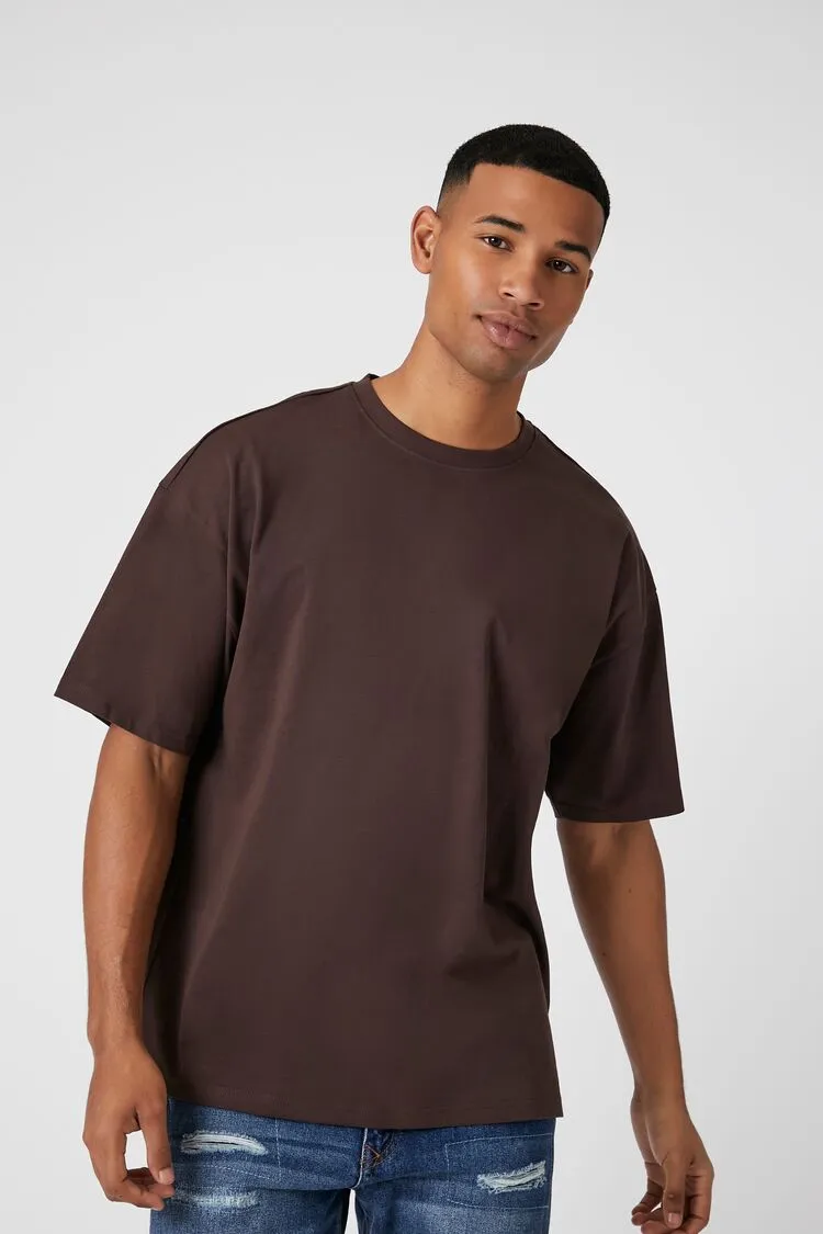 Forever 21 Men's Cotton Crew T-Shirt Cocoa Forever 21