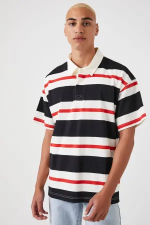 Forever 21 Men's Striped Polo Shirt Black/Multi Forever 21