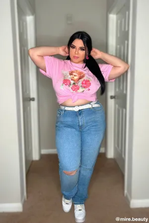 Forever 21 Plus Women's Angel & Flower T-Shirt Pink/Multi Forever 21