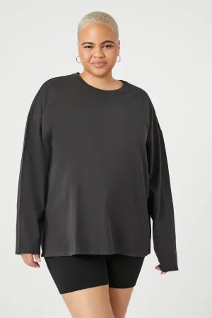 Forever 21 Plus Women's Drop-Sleeve T-Shirt Black Forever 21