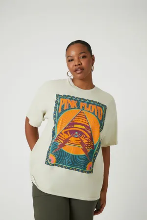 Forever 21 Plus Women's Pink Floyd Oversized Graphic T-Shirt Grey/Multi Forever 21