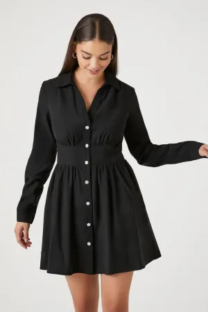 Forever 21 Women's A-Line Mini Shirt Dress Black Forever 21