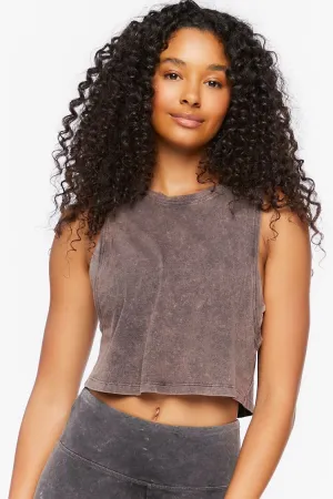 Forever 21 Women's Active Mineral Wash Muscle T-Shirt Charcoal Forever 21