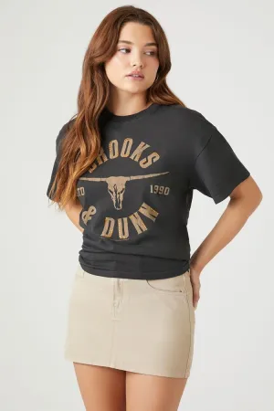 Forever 21 Women's Brooks & Dunn Graphic T-Shirt Charcoal/Multi Forever 21