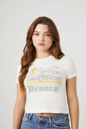 Forever 21 Women's Ford Bronco Graphic Baby T-Shirt Cream/Multi Forever 21
